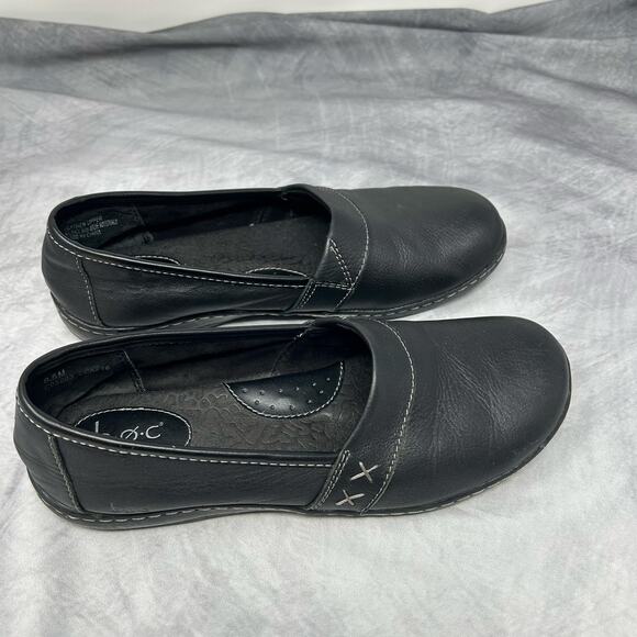 BOC Born Concept Shoes Loafers Women 8.5 Black Leather Comfort Stable Travel - Picture 3 of 8